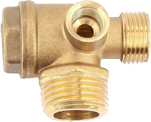 Miniatura 6 de KUIDAMOS Compresor de aire de latón de 3 puertos Válvula de retención roscada macho, válvula de retención del compresor de aire, para conexión de