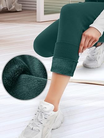Ewedoos Fleece Lined Pants Women - Fleece Lined Sweatpants Women with Pockets High Waisted Thermal Joggers Winter Pants