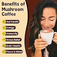 Vista 3 de Café de Hongos WepBio Original Negro 11 en 1 Mezcla de Hongos Adaptogénicos con Ashwagandha KSM-66, Melena de León, Reishi, Cola de Pavo Café