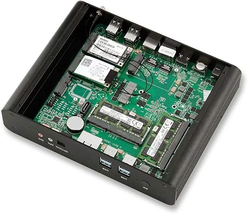 Miniatura 4 de KINGDEL Mini computadora de escritorio sin ventilador, mini PC con CPU i7, 16 GB de RAM, SSD de 512 GB, 2 puertos HD, 2 x LAN, todo el cuerpo de