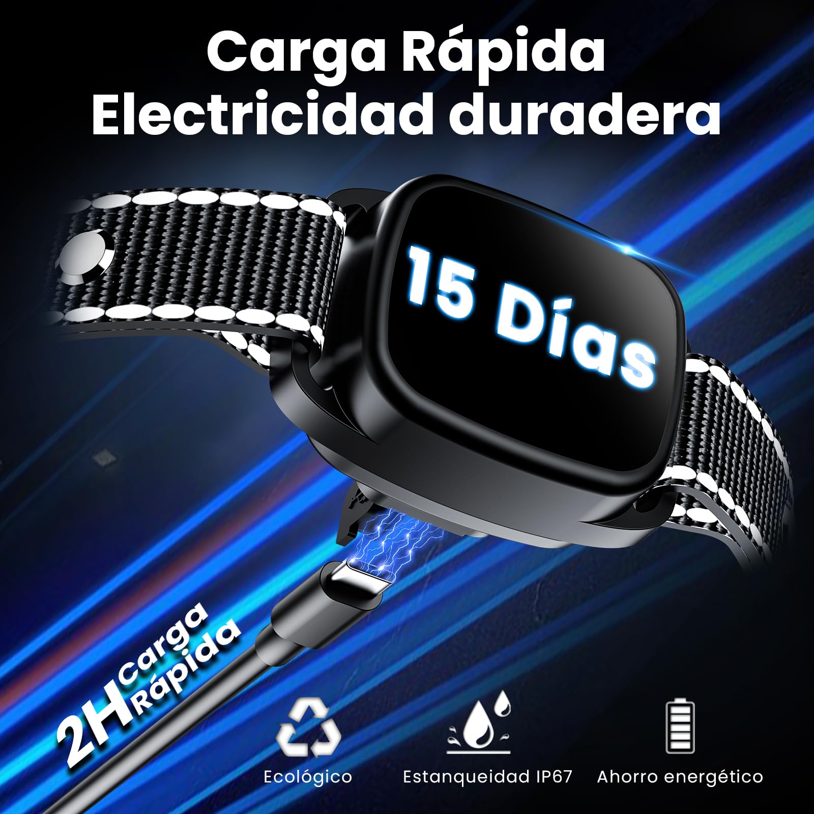Kit de 2 Collares Antiladridos y Antiaullidos para Perros, Modos Sonido/Vibración/Vibración Fuerte, Detección Inteligente de Aullidos y Ladridos, Recargable, Impermeable IP67
