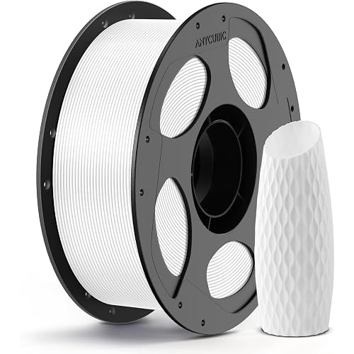ANYCUBIC PLA 3D Printer Filament, 3D Printing PLA Filament 1.75mm Dimensional Accuracy +/- 0.02mm, 1KG Reusable Spool (2.2 lbs), White