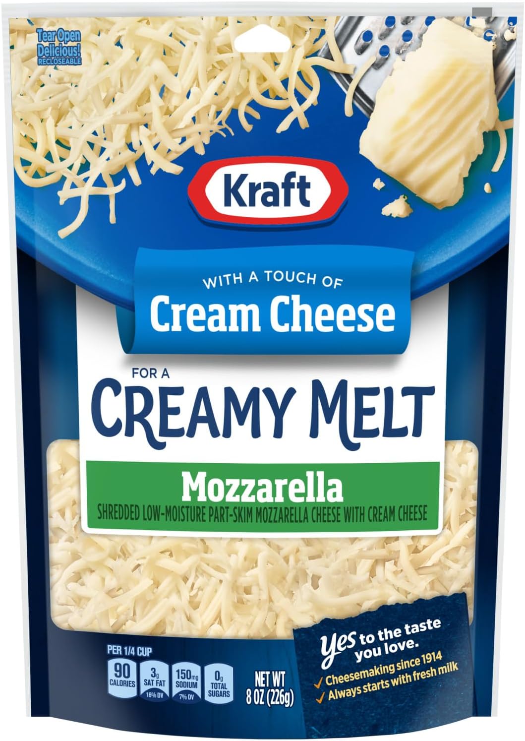 Natural Shredded Mozzarella with Philadelphia Cream Cheese (8 oz Bag)