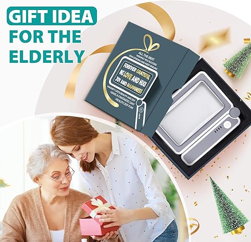 Miniatura 2 de Lupa con regalos de lectura de luz, lupa de página LED recargable, 5 veces para el día de la madre, regalos de cumpleaños para mamá, papá, abuela,