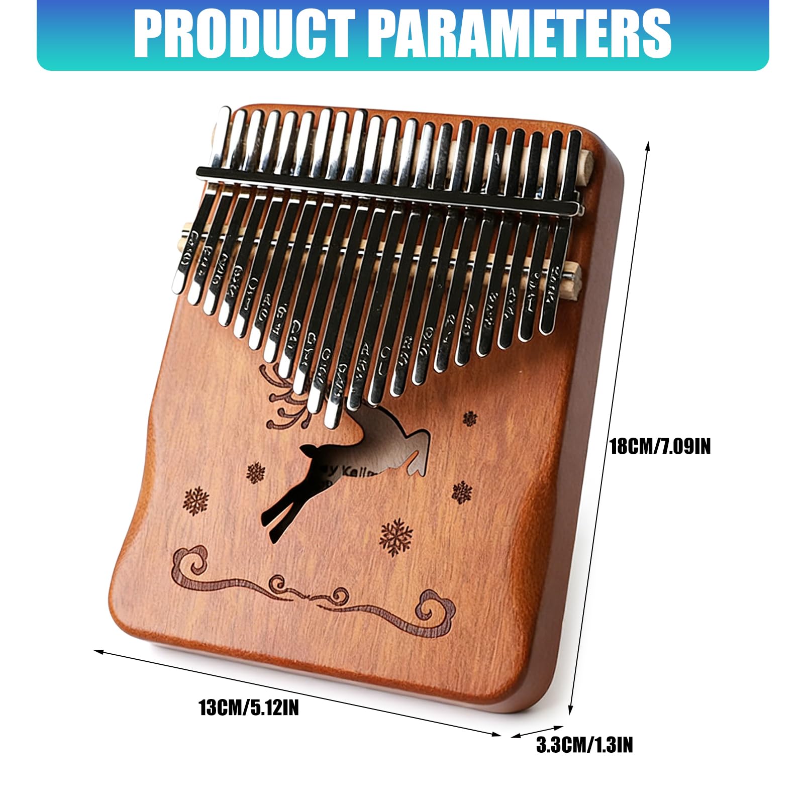 Kalimba, pianoforte da 21 pollici, armonie ricche di alta qualità per principianti e uso da viaggio