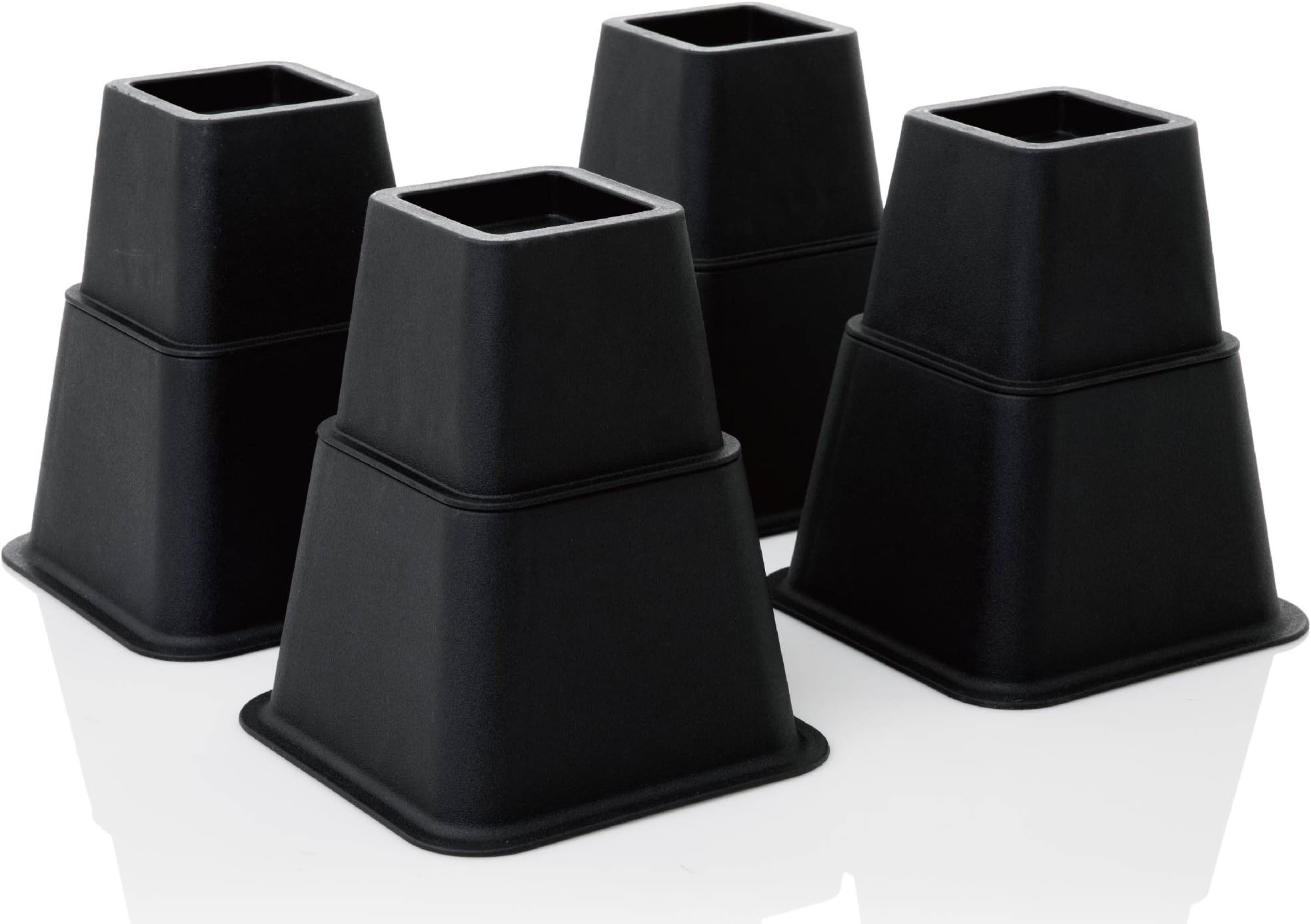 Möbelerhöher Höhenverstellbar – Set Aus 8 Füßen, Trägt Bis 600 Kg, Höhe 7,5–20,5 Cm, Schwarz