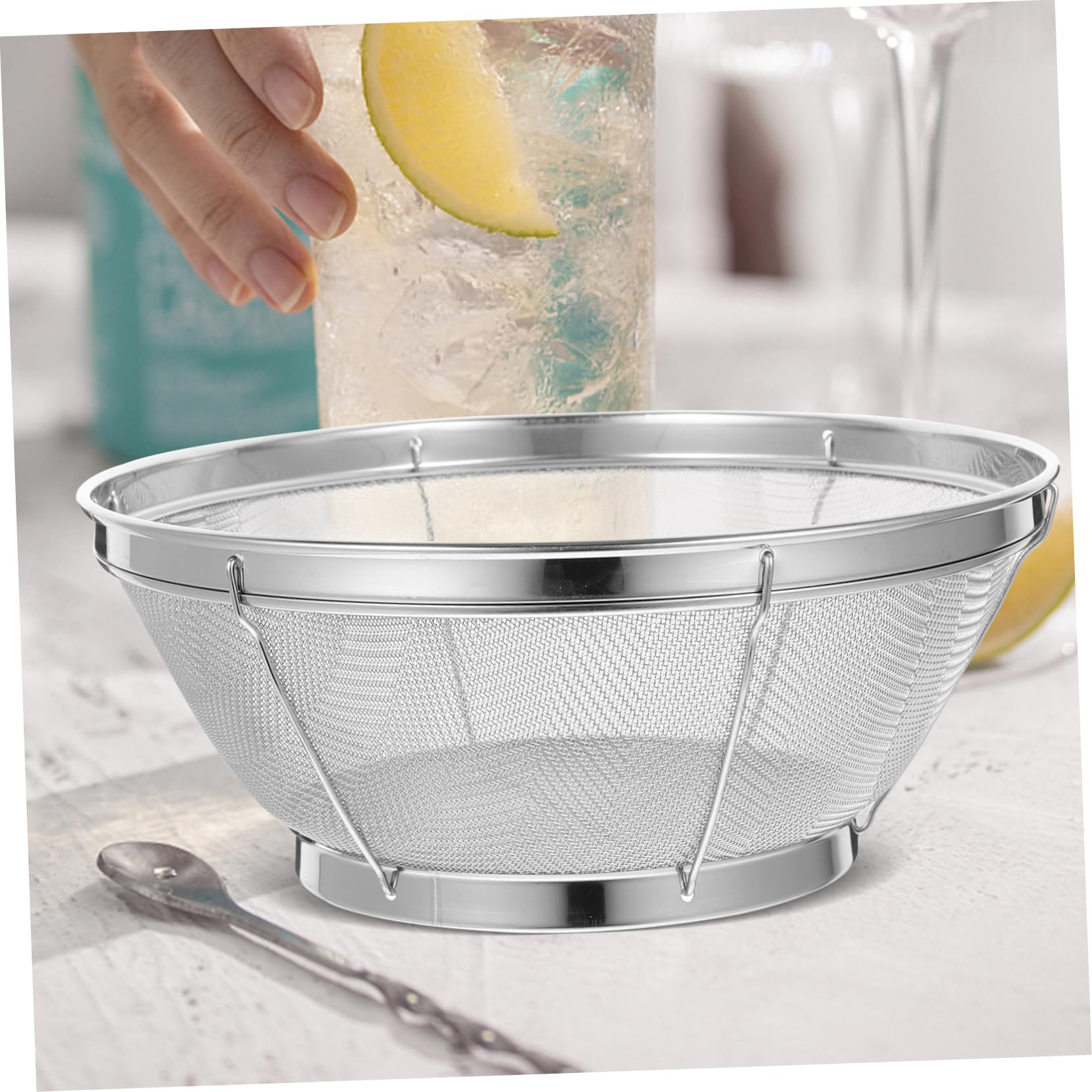 LABRIMP 4pezzi Colapasta Acciaio Inossidabile Fina Scolapasta Versatile Per Lavare e Verdure Per Cucina e Resistente e Facile Da Design e Compatto