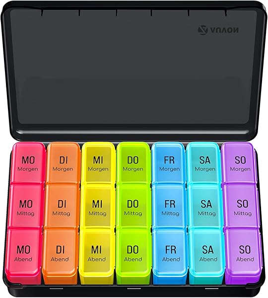AUVON Tablettenbox 7 Tage für Medikamente und Vitamine