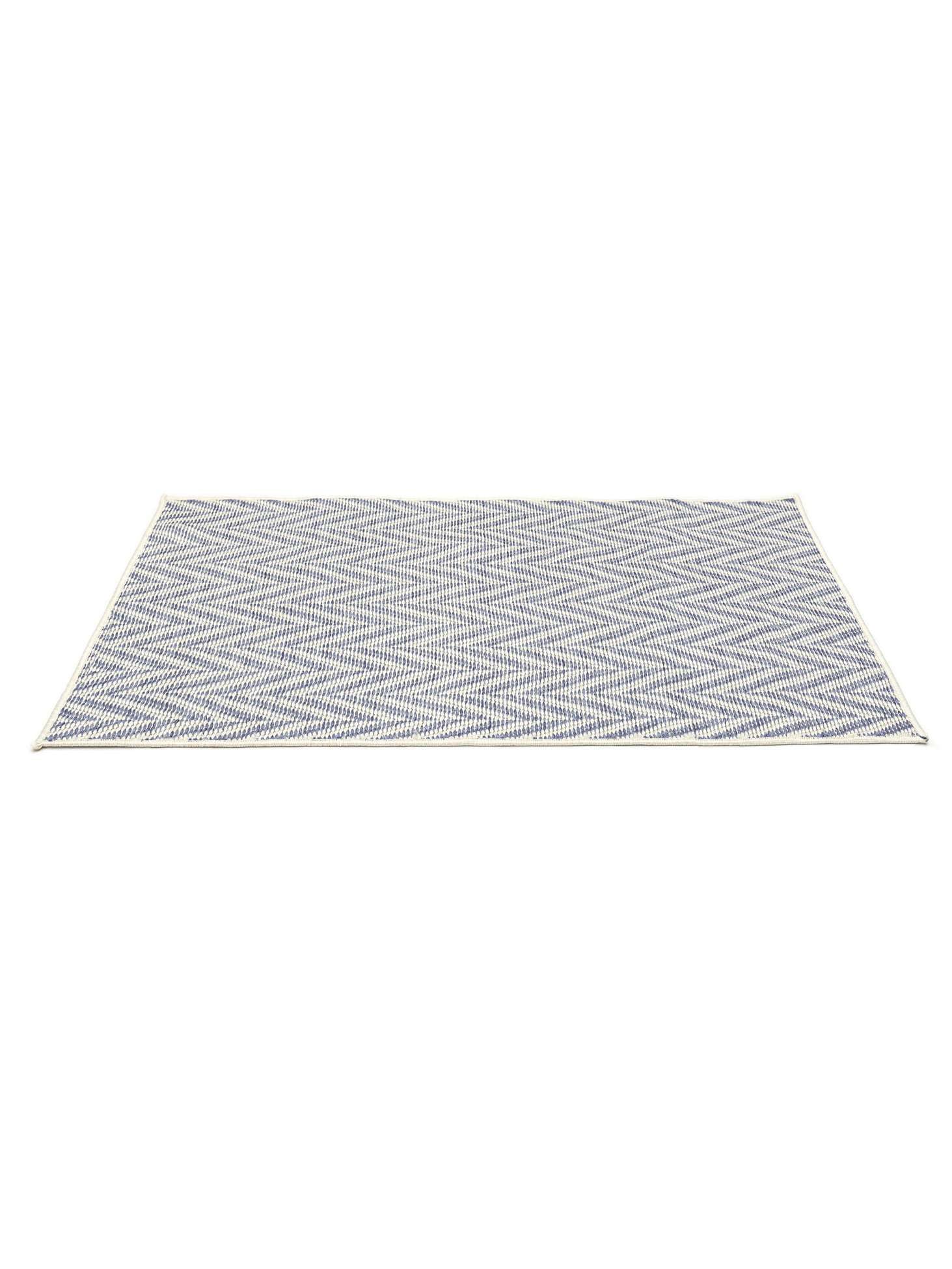 RugVista Amalfi Doormat Felpudo, 80 x 120 cm, Azul/Blanco | Modernas, Rectangular, Pelo corto, Lavado a mano, Oeko-Tex 100, Pasillo