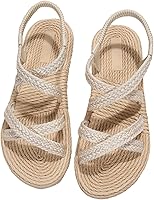 Verdusa Women's Cross Woven Flat Sandals - Casual Summer Beach Vacation Shoes