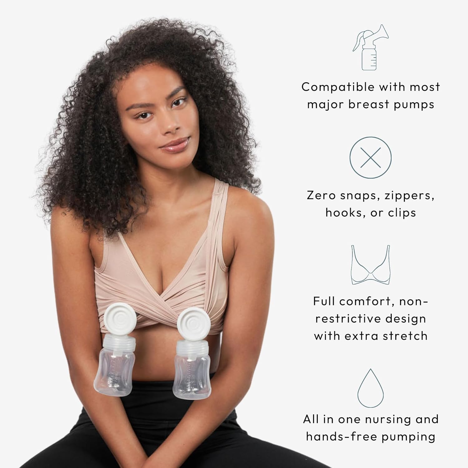 Larken Hands Free Pumping Bra for Breastfeeding | Breast Pump - Maternity Bras for Pregnancy, Pumping & Nursing Bra in One - Image 4