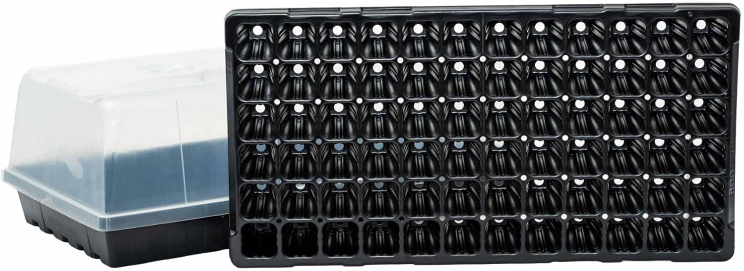 Bootstrap Farmer Seed Starter Kit 72 Cell Extra Strength, 10 Pack - 1020 Tray, Humidity Dome, Plug Tray Starting Trays for Seedling Germination