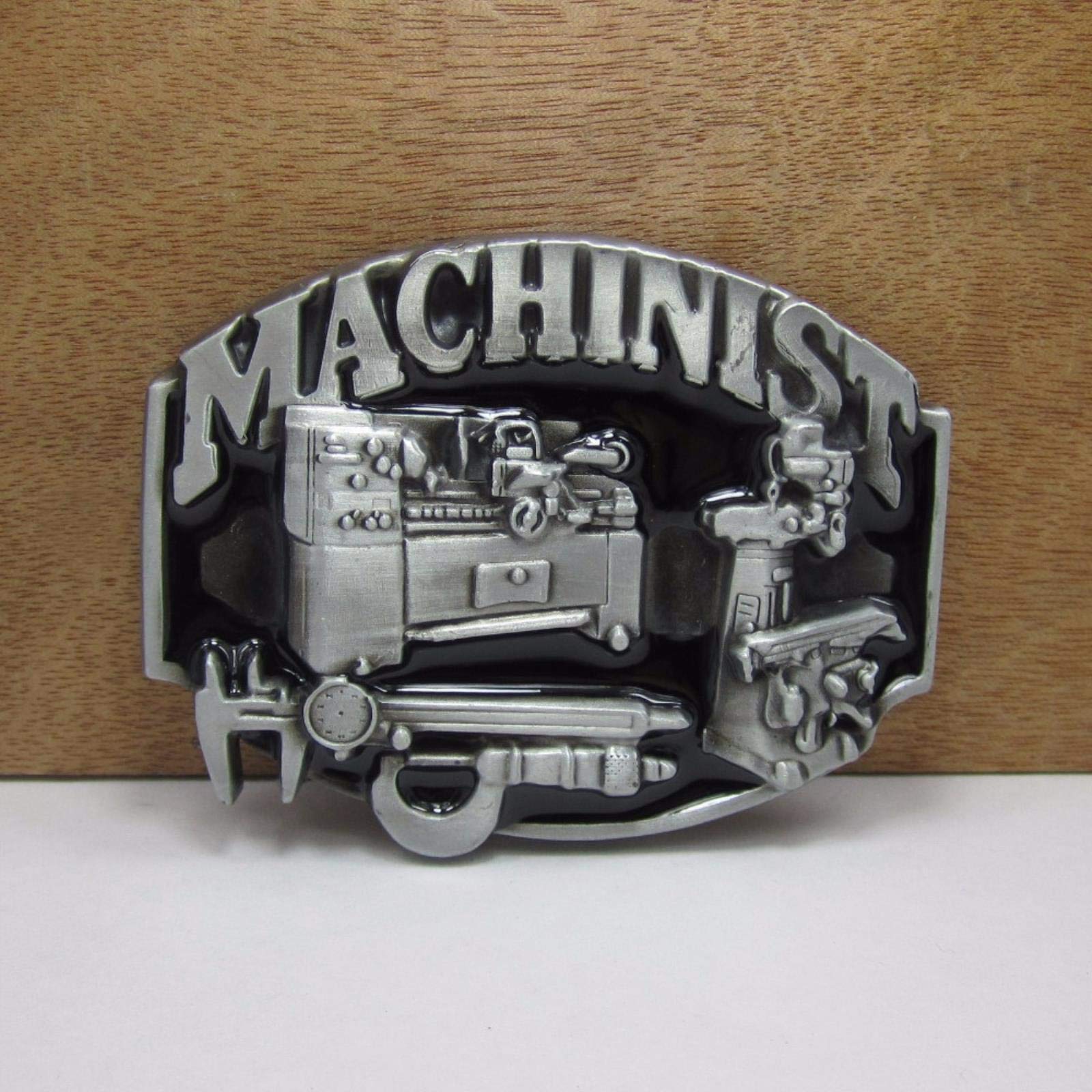 LPOK feature retro western machinist TOOL jeans gift belt buckle 02891 PEWTER FINISH 4cm width loop -default,a