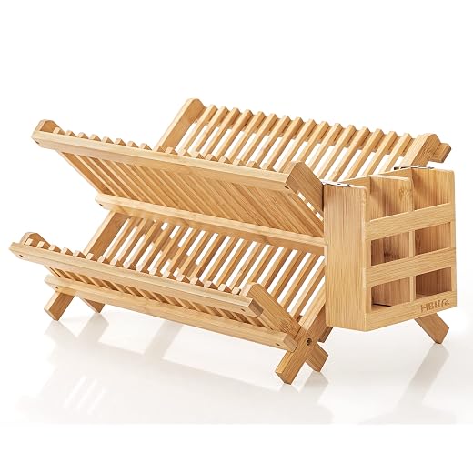 Collapsible Bamboo Dish Drying Rack