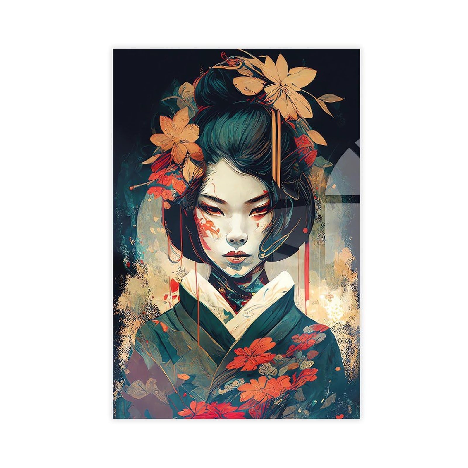 QNVJQKDSI Japanese Geisha Art (11) Canvas Poster Bedroom Decor Landscape Office Room Decor Gift 20" L X 30" W