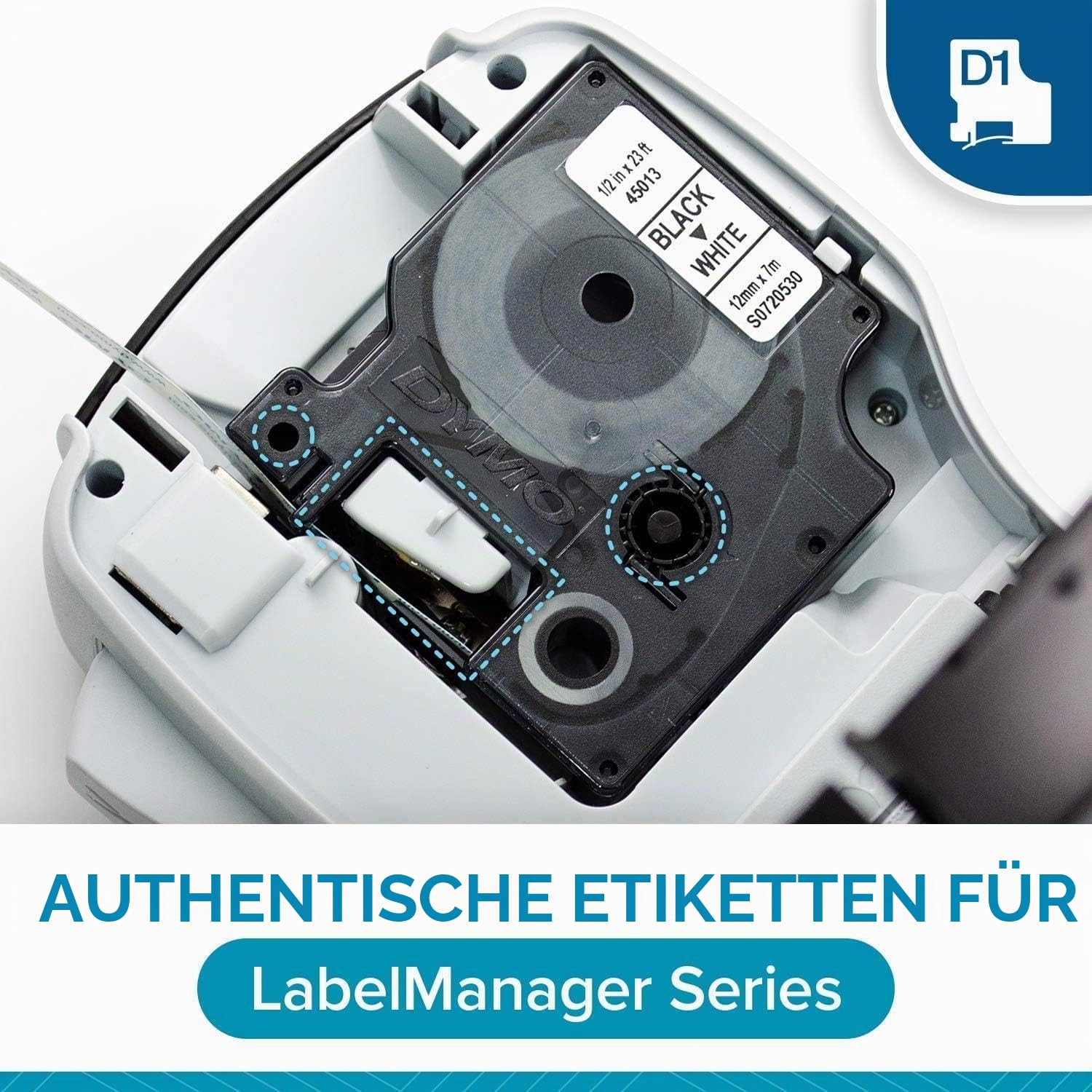 DYMO LabelManager 160 Etikettendrucker | Handetikettendrucker mit QWERTY-Tastatur | inklusive schwarz-weißem D1-Etikettenband (12 mm) | für Zuhause und Büro