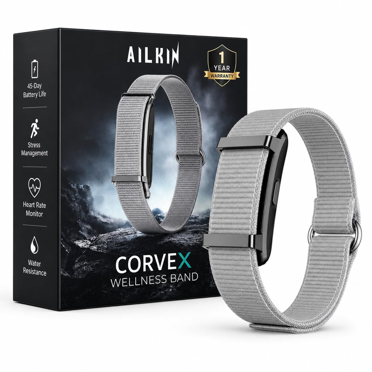 AILKIN Corvex Smart Band - Premium Fitness Band | Upto 45 Days Battery Life| Multiple Sports Modes | Splash Resistant | Tracker with Map - 24/7 Activity and Sleep Tracker-picture-27