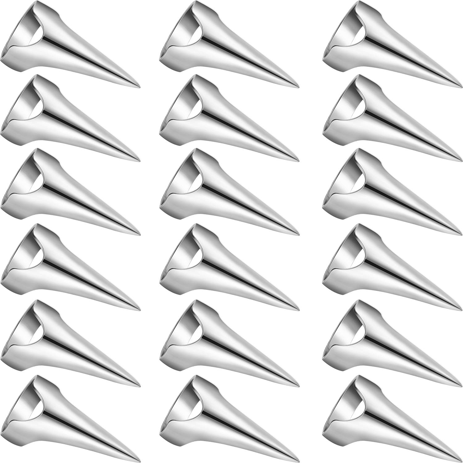 20 Pieces Hair Parting Tool Finger Pinky Parting Tool for Braids Selecting Tool Sectioning Ring parting Ring for Braiding Curling and Quick Installation of Human Hair Extensions (Silver)
