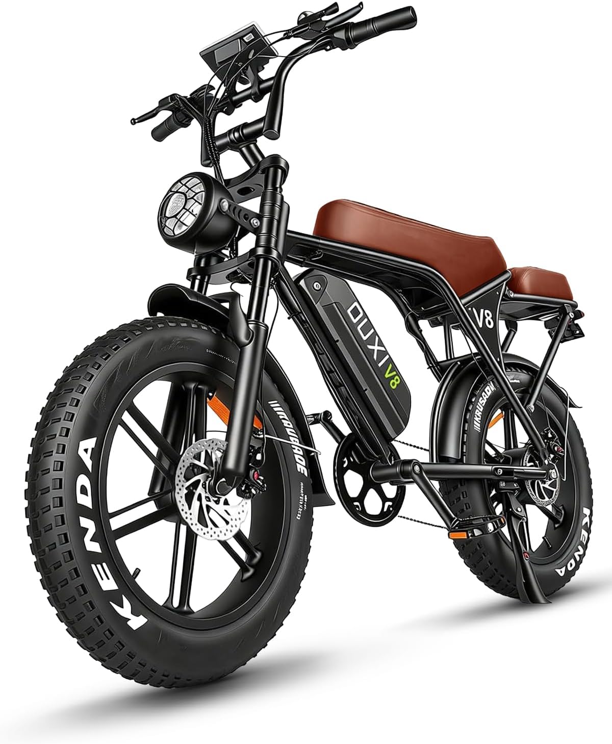 OUXI V8 Series Electric Bike for Adults, Ebike Peak 500W/1000W, 20/31 MPH, 10.4/15/30 AH Removable Battery, 16''/20" Fat Tire Electric Bike, 7-Speed Gear Electric Bicycles, Dual Disc Brakes