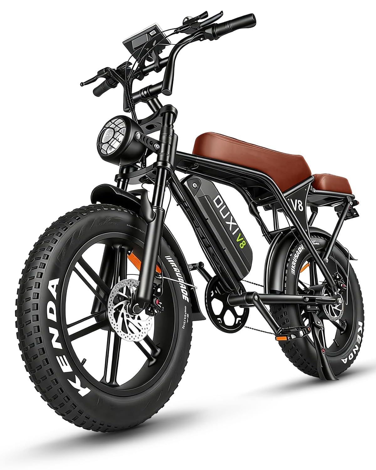 OUXI V8 Series Electric Bike for Adults, Ebike Peak 500W/1000W, 20/31 MPH, 10.4/15/30 AH Removable Battery, 16''/20" Fat Tire Electric Bike, 7-Speed Gear Electric Bicycles, Dual Disc Brakes
