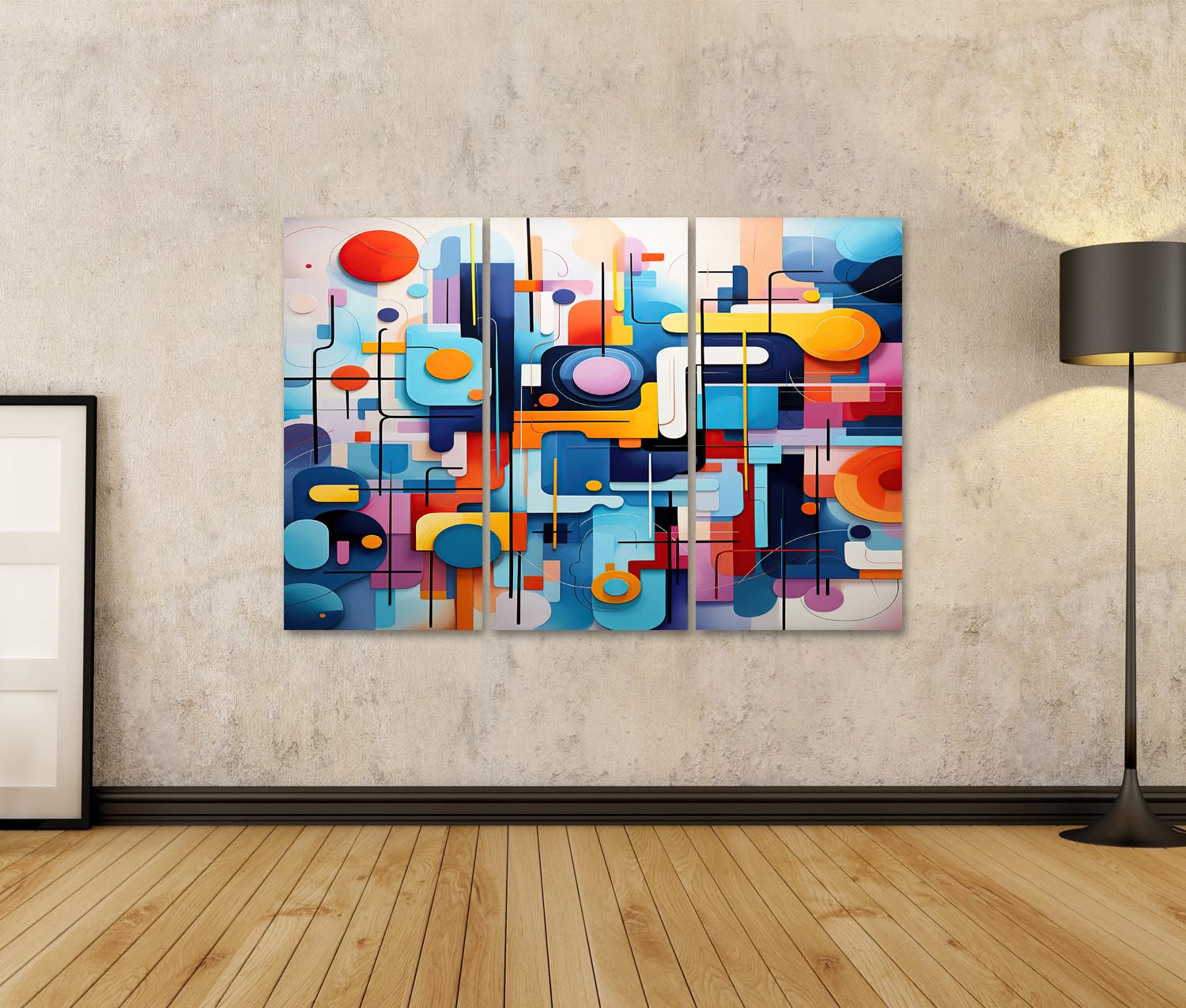 islandburner Quadro su Tela Colorato Astratto Pattern Strutturato Immagini Murali Poster
