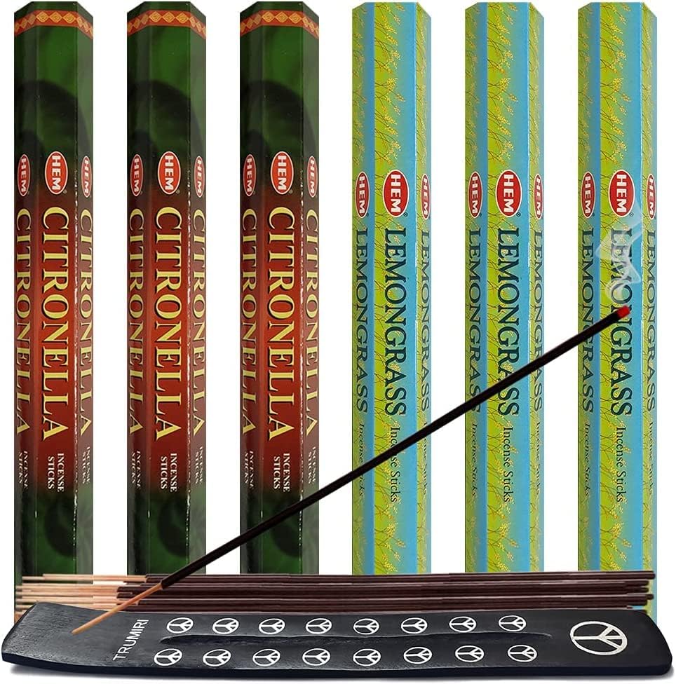 TRUMIRICitronella & Lemongrass Incense Sticks & Holder Bundle Variety Pack from Hem Insense Insence