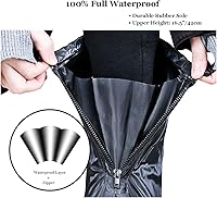 Vista 4 de HLKZONE Cubiertas impermeables para botas de lluvia, plegables, reutilizables, antideslizantes, con reflector, para mujeres y hombres