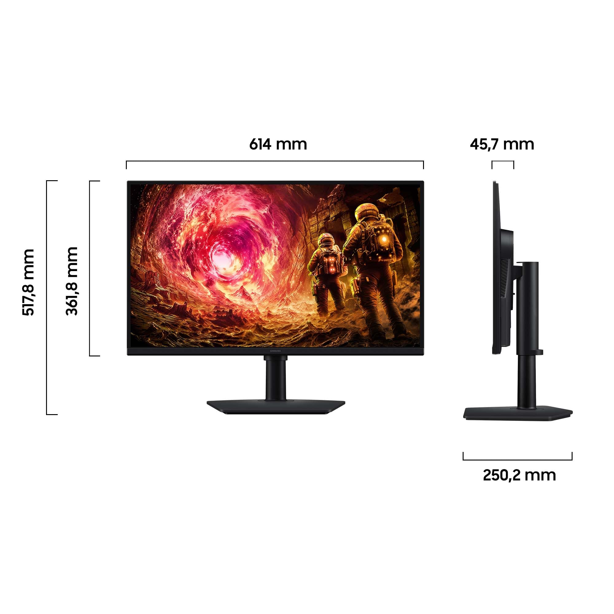 Samsung 27 Zoll Odyssey G50F Gaming Monitor, IPS-Panel, QHD 2560x1440, 180 Hz, 1 ms, AMD FreeSync Premium, NVIDIA G-Sync, HDR10