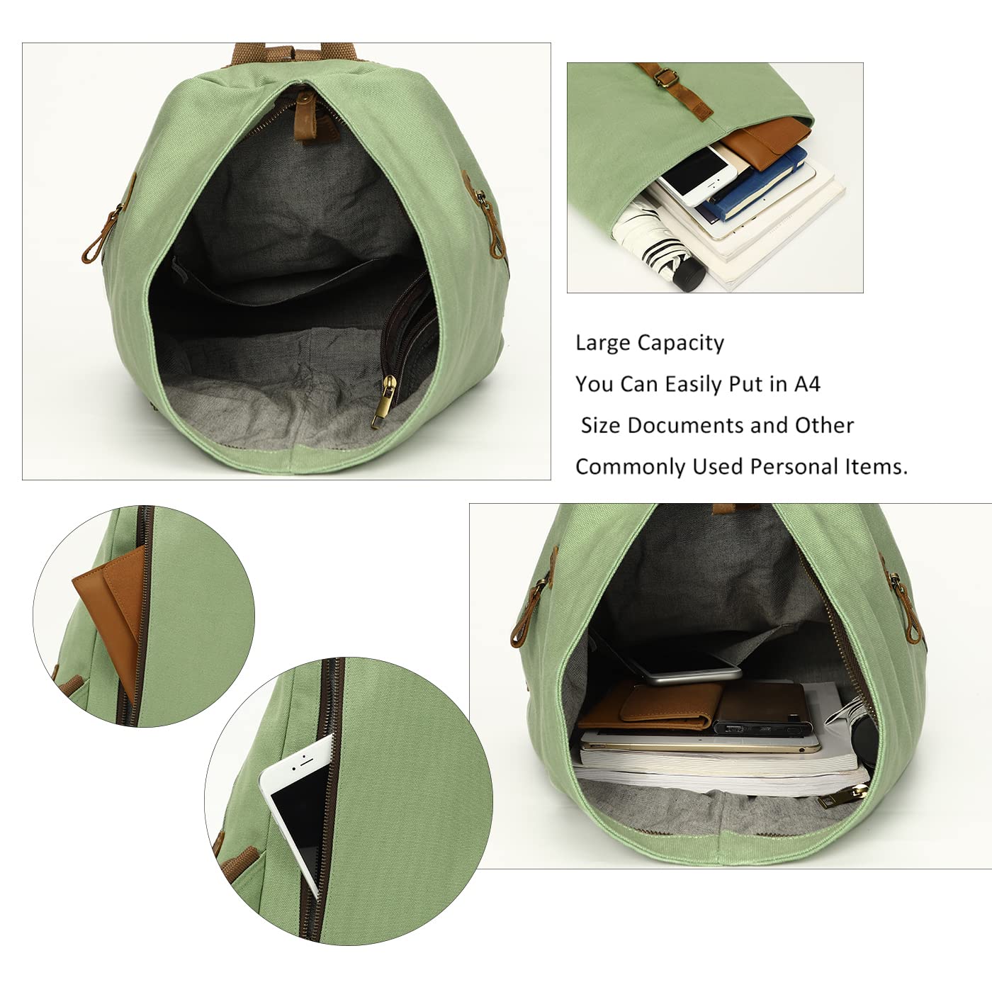 Zaino vintage in tela - Zaino da viaggio grande casual Zaino da viaggio all'aperto Zaini da trekking Borsa a tracolla per uomo Donna