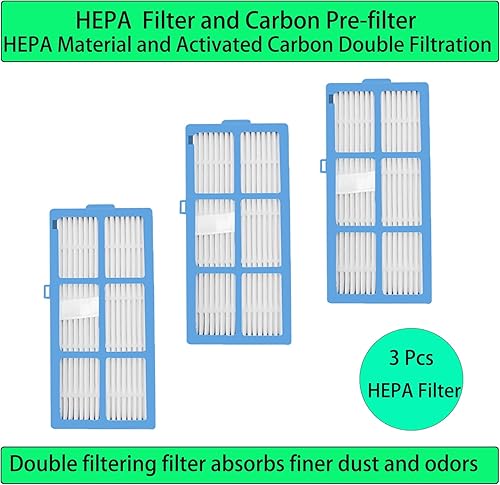 Miniatura 5 de Piezas de repuesto de repuesto para robot aspiradora Proscenic 850T, 1 cepillo principal, 3 pares de cepillos laterales, 3 filtros, 3 accesorios de