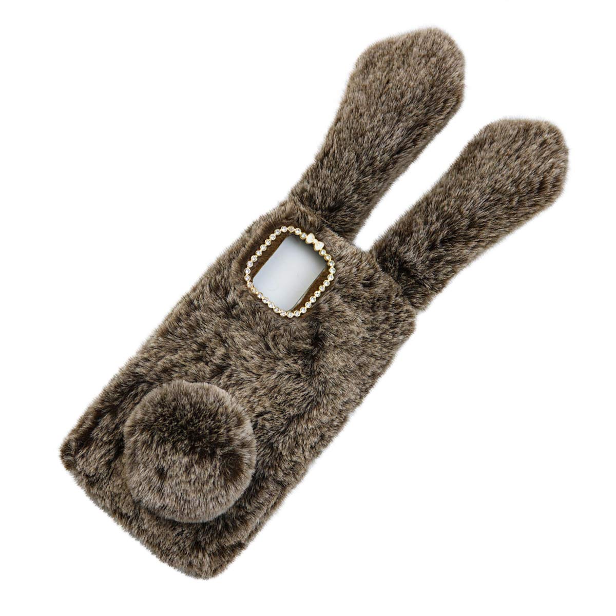 Mikikit Cover Per Telefono A Forma Di Coniglio | Custodia In Peluche Morbido Con Strass E Orecchie 3D, Antiurto Per Ragazze