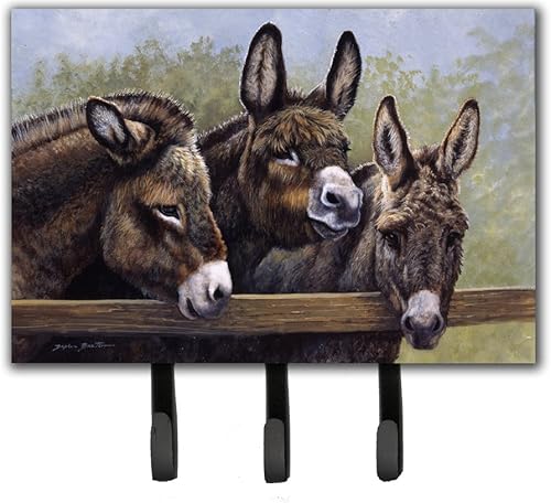 Caroline's Treasures BDBA0235TH68 Donkeys by Daphne Baxter - Correa o soporte para llaves, ganchos de pared, ganchos para llaves, soporte para