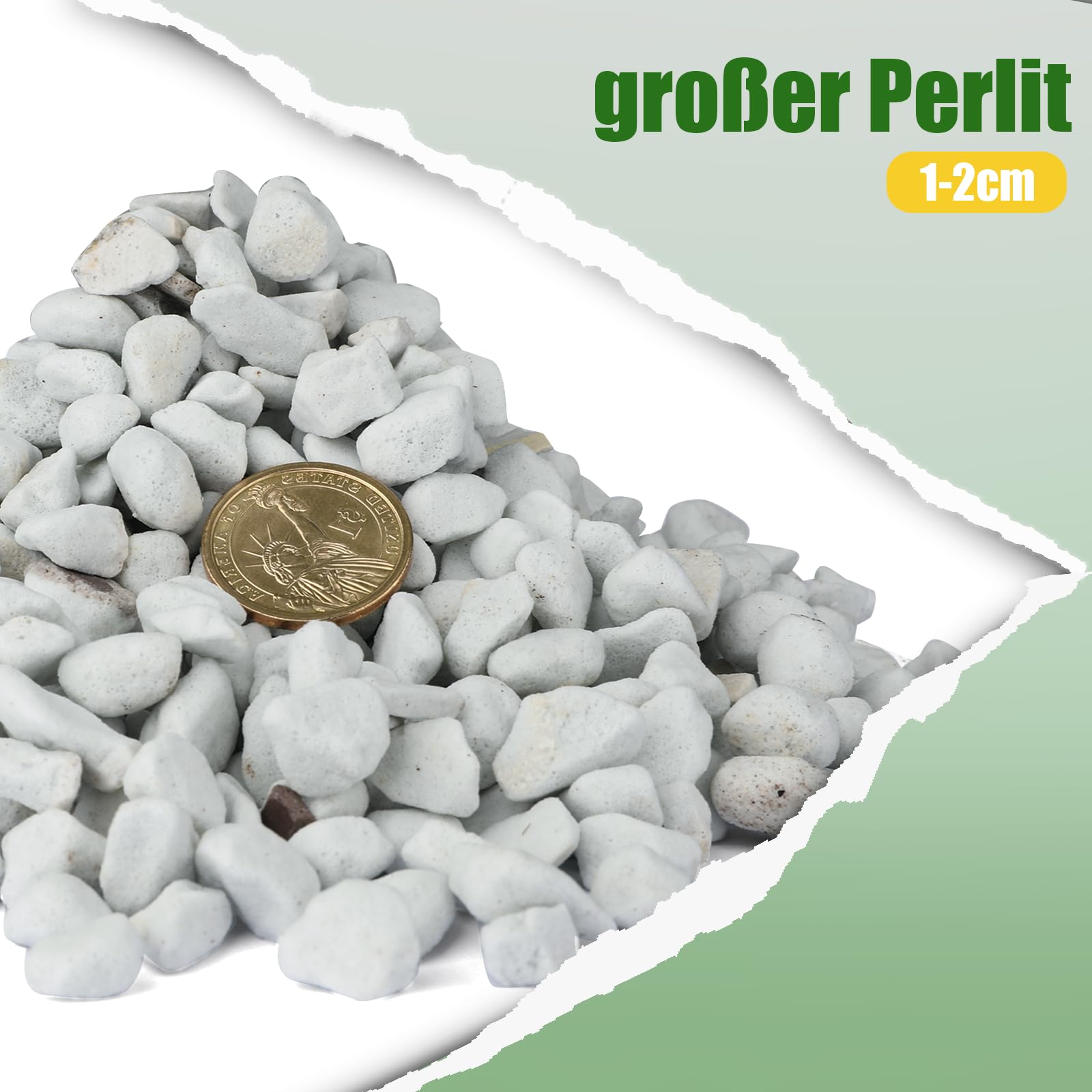 Perlite grossière pour Plantes (1 à 2 cm de diamètre), additif Naturel pour Le Sol, améliore Le Drainage et la Ventilation, favorise la santé du Sol et la Croissance des Racines (10L)