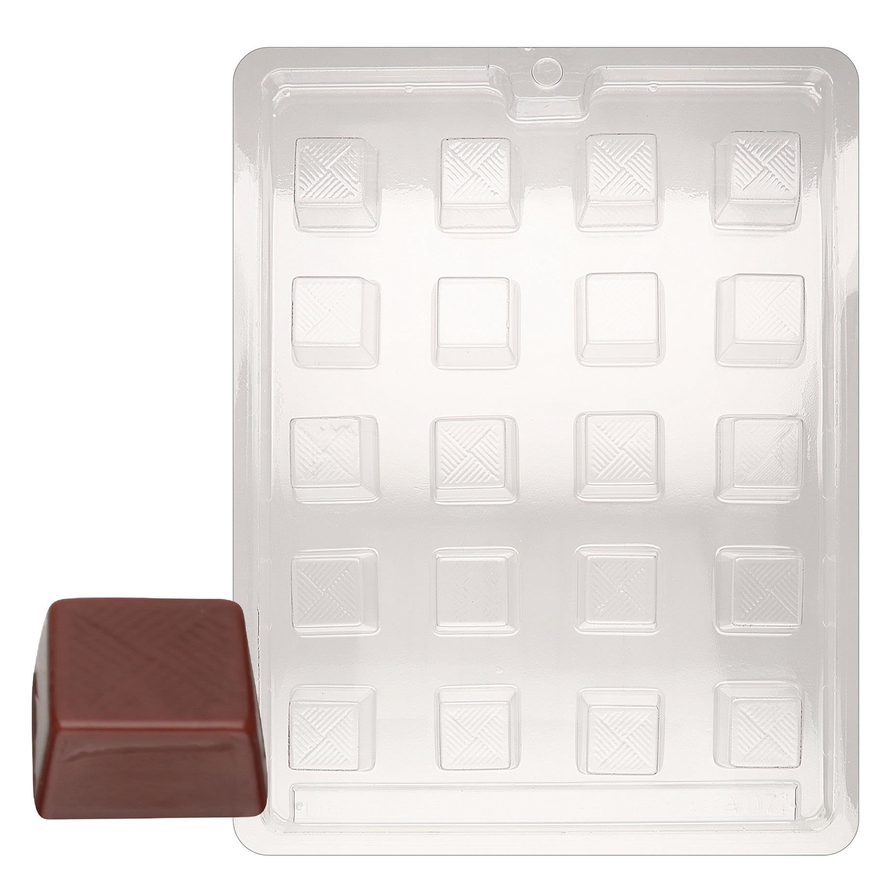 Cybrtrayd AO071 Traditional Square Chocolate Candy Mold with Exclusive Cybrtrayd Copyrighted Chocolate Molding Instructions by CybrTrayd