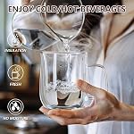 Comfome Double Wall Glass Coffee Mugs, Clear Glass Coffee Mugs Set of 4,Double Insulated Glass Coffee Mug,Glass Mugs for Hot Beverages (12 oz)