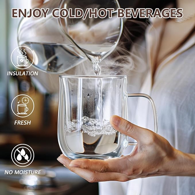 Set de 4 Mugs de Vidrio Doble Pared 12 oz Transparente miniatura 4