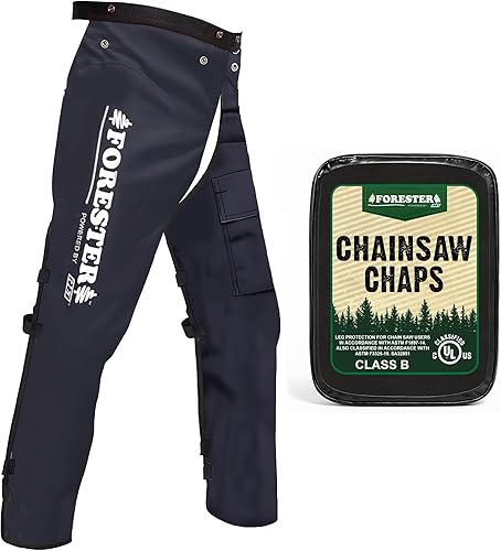 FORESTER Chainsaw Chaps for Men & Women | Apron-Style Chaps with Pocket & Adjustable Waist | Chainsaw Safety Equipment