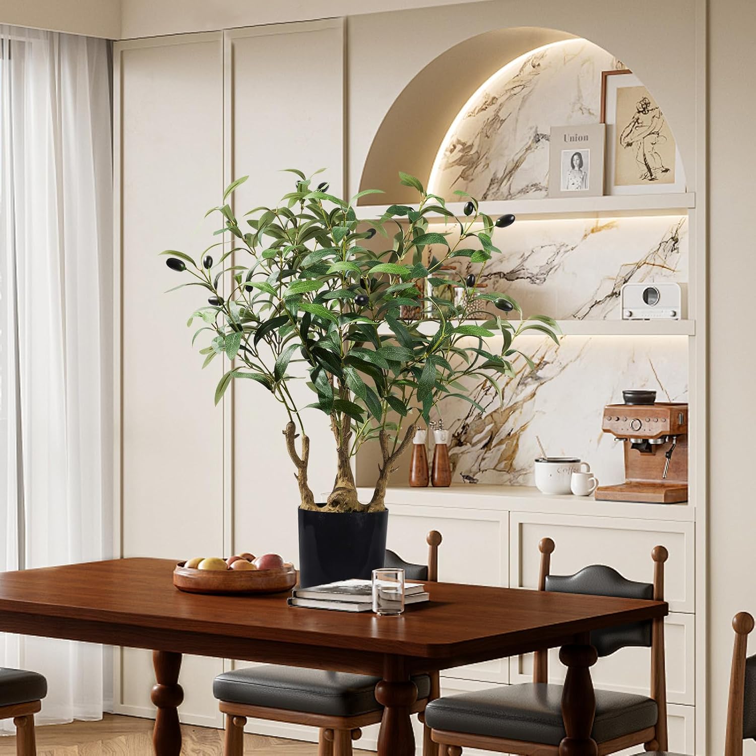 120pcs Bunny Tails Dried Flowers Plant Boho Pampas Grass and 2ft Artificial Olive Tree with Pot