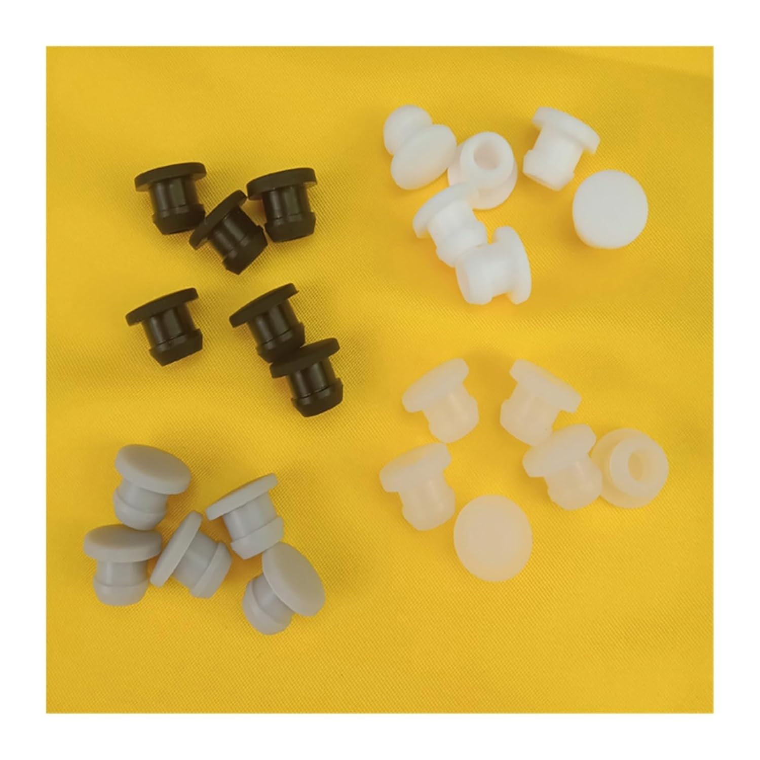 Solid Rubber Stoppers, 10pcs 2.5mm to 50.6mm Silicone Rubber Snap-on Hole Plug Blanking End Caps Seal Stopper (Color : G2, Size : A-27mm) (Color : Noir, Size : A 15mm)