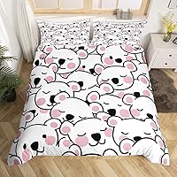 Vista 3 de Feelyou Juego de ropa de cama de koala para niños y niñas, funda de edredón con estampado de koala de dibujos animados, funda de edredón