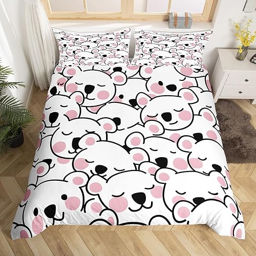 Miniatura 3 de Feelyou Juego de ropa de cama de koala para niños y niñas, funda de edredón con estampado de koala de dibujos animados, funda de edredón con