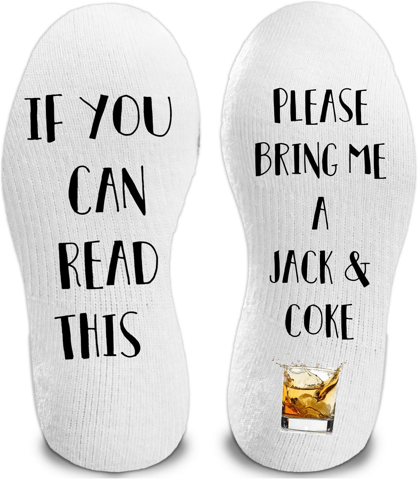 If You Can Read This Bring Me A Jack And Coke Novelty Funky Crew Socks Men Women Christmas Gifts Cotton Slipper Socks