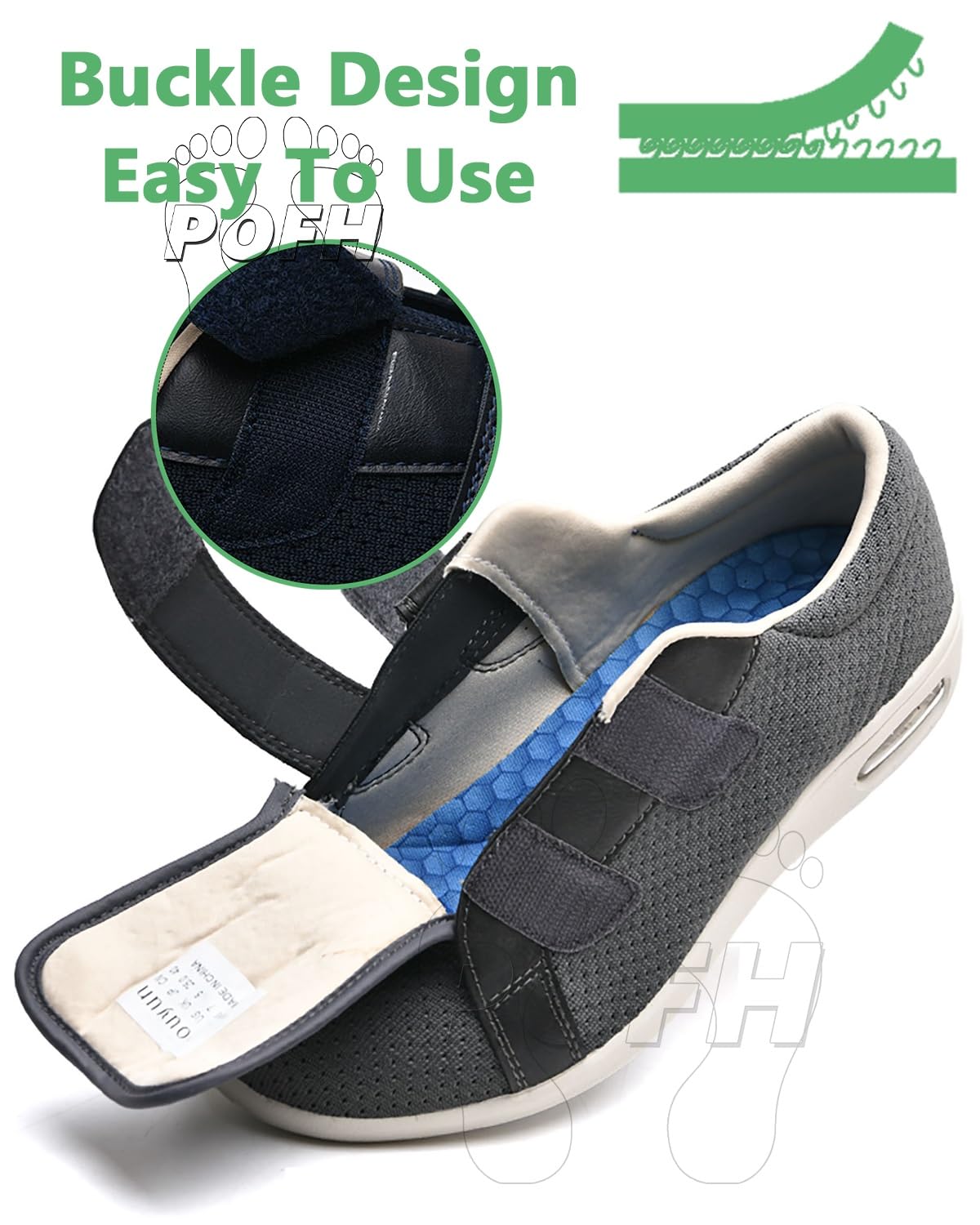 Scarpe per Diabetici da Uomo Donna Scarpe Ortopediche Portatili per Il Tempo Libero Pollice Regolabile Valgo Larghezza Ampia Comfort per Sport Anziani Escursionismo