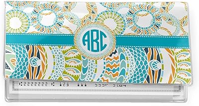 YouCustomizeIt Teal Circles & Stripes Vinyl Checkbook Cover (Personalized)