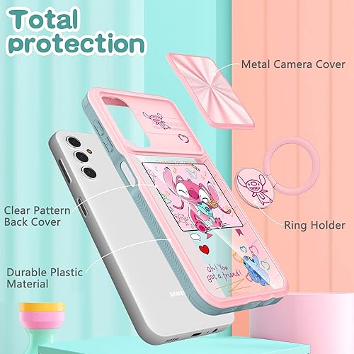 Miniatura 3 de Joyleop Funda para teléfono Galaxy A14 5G 2 en 1 con dibujos animados para niñas, bonitas, mujeres, adolescentes, niños, diseño de patrón con