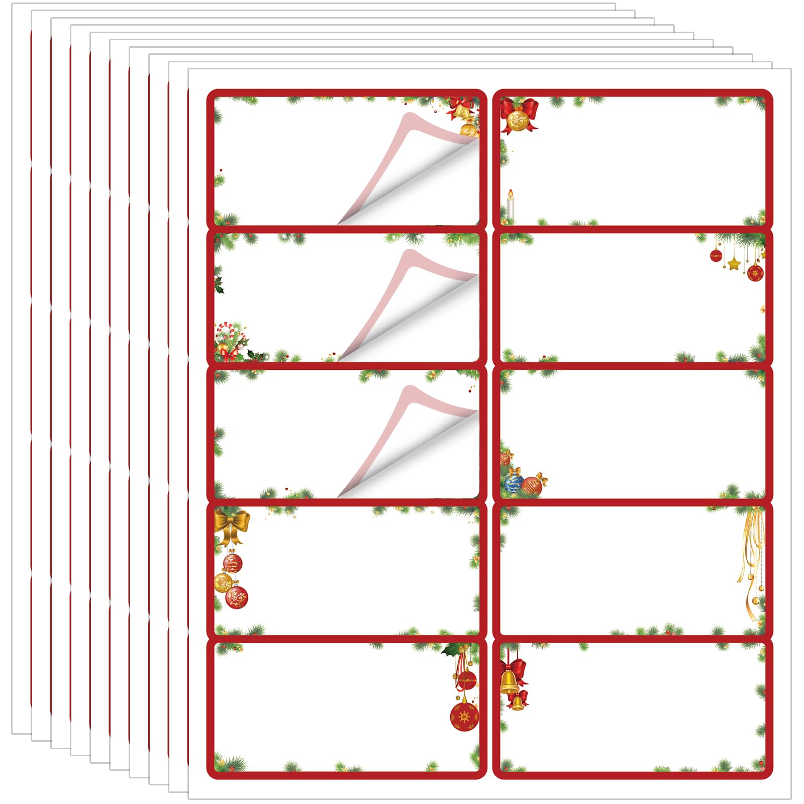 750 Pcs Christmas Address Labels Printable - 1 X 2.625 Inch Gift Tags, Compatible With Laser/Inkjet Printers