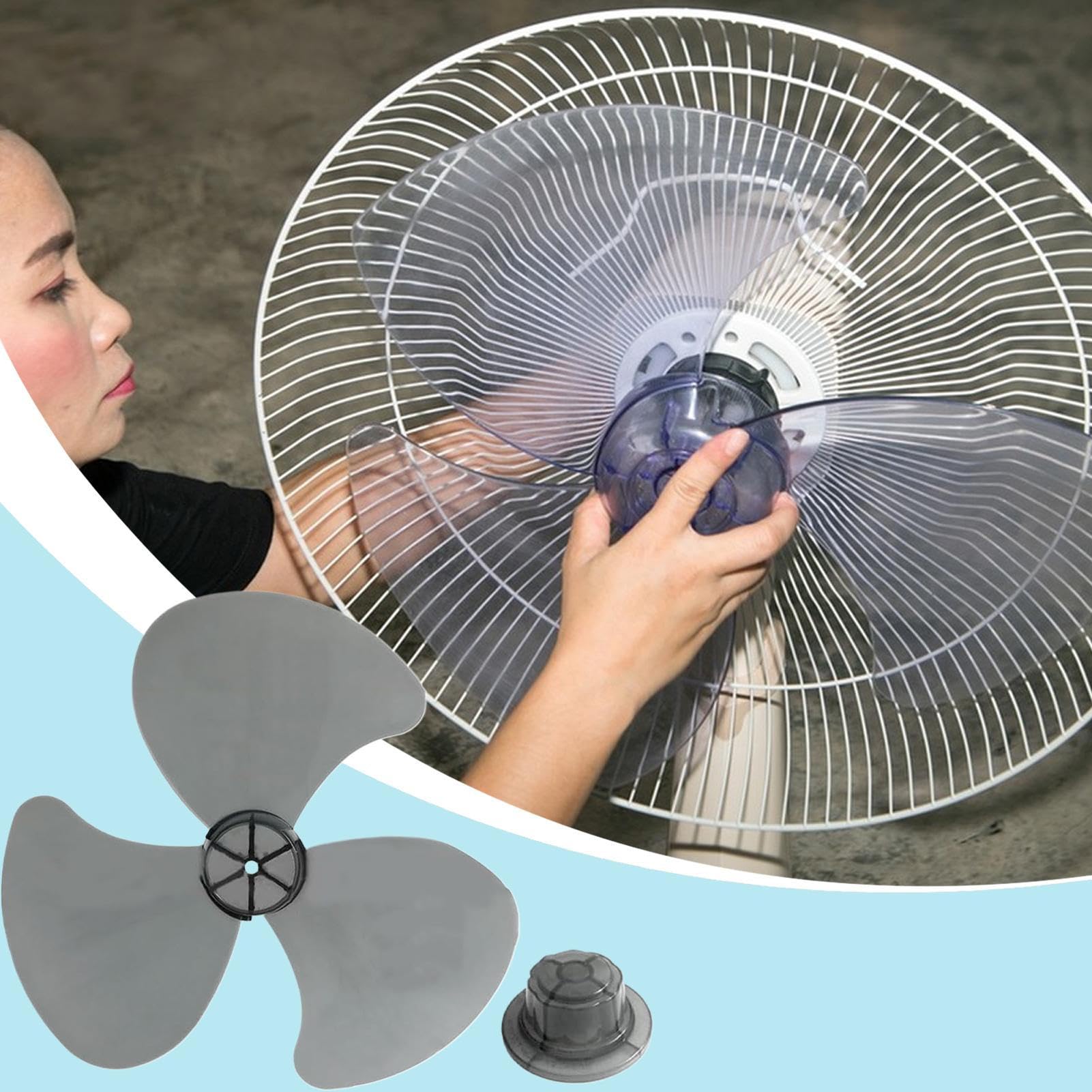 Generico Eliche Ventilatore a Soffitto di Ricambio | Eliche Ventilatore a 3 Pale Sostitutive - Componenti per Raffreddamento Domestico Interno Esterno da Piedistallo