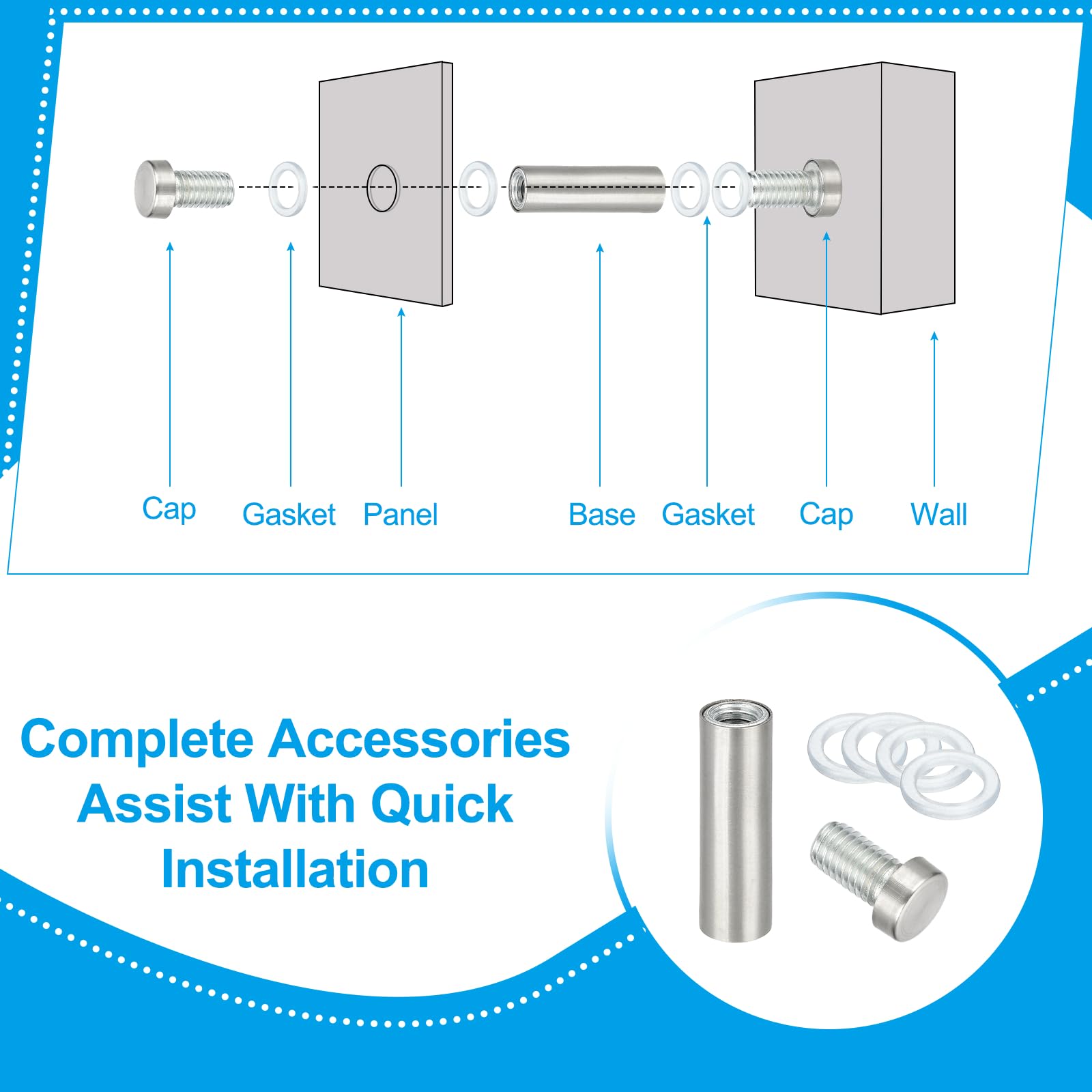 PATIKIL 1/2" x 2" Standoff Screws - Image 3