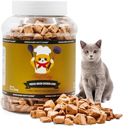 Golosinas de hígado de pollo liofilizadas o toppers - Hecho de 100% pollo solo 1 ingrediente - Hacemos nuestras golosinas para gatos y perros en los