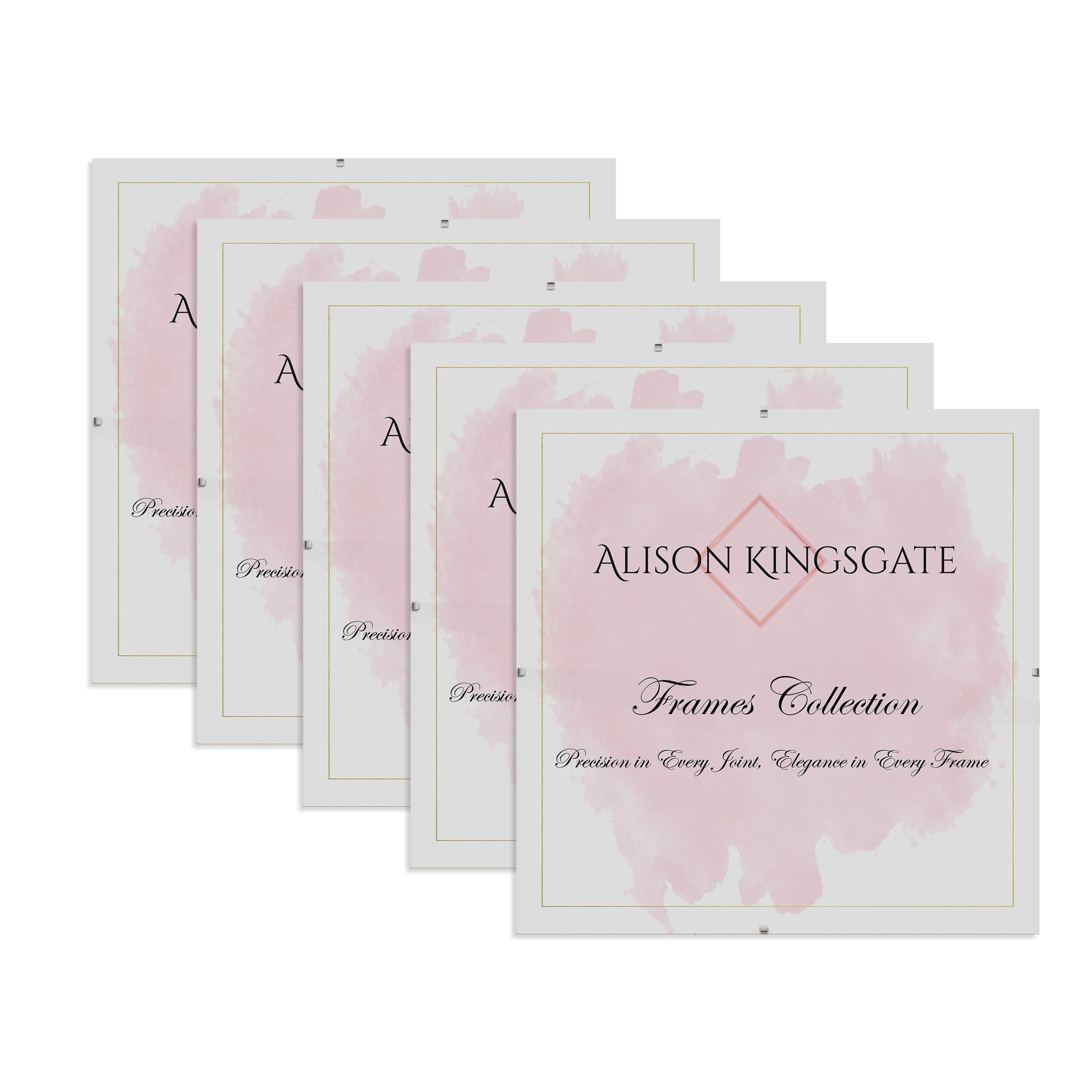 Alison Kingsgate 5X5 Clip Frame (Pack of 5)- Frameless Picture Frame with Shatter-Resistant Perspex & Sturdy MDF Back- Borderless Clip Photo Frame for Posters, Certificates, Art & Wall Decor — image 1